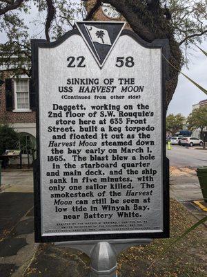 Sinking of the USS Harvest Moon Historical Marker, Georgetown