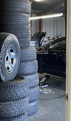 Tires!! At a tire shop.