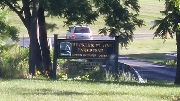 The sign along Landis Rd.