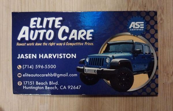 Jasen Harviston's Elite Auto Care 17151 Beach Blvd. Huntington Beach California 92647