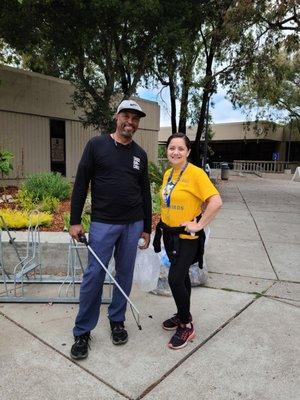 Me serving and volunteering with beautification on campus