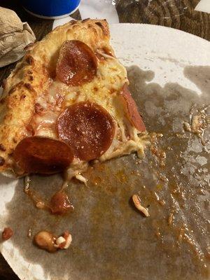 Personal pan pizza w/ pepperoni.