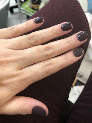 Pretty nails. Shade is Smokin Hot by Essie, just fyi.