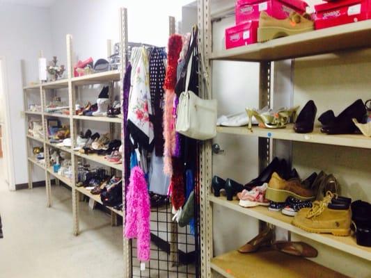 Shoes and "other" shelf, not particularly organized.