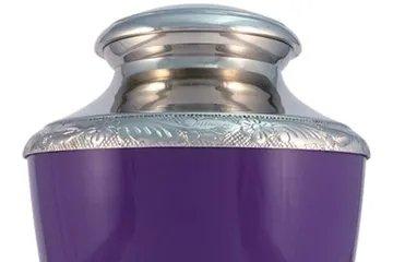 Silver Violet Metal Urn