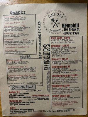 Menu front