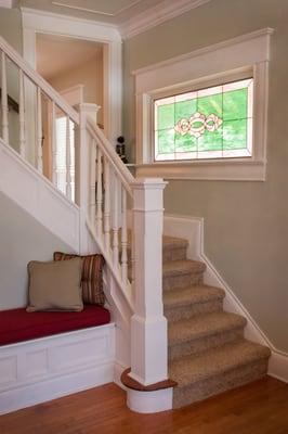 Stair case to guests rooms