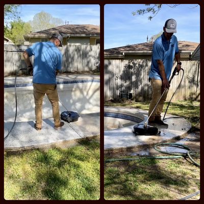 Pool deck cleaning