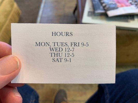 Here are The Grimm Trim's hours