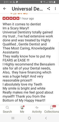 My Wonderful experience at this Universal Dentistry