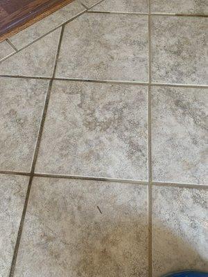 Look at the grout lines before and after