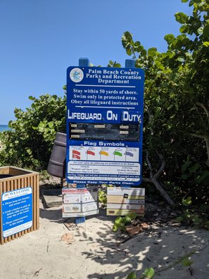 Warnings at South Inlet Park