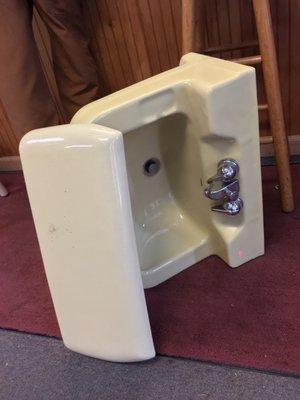 Vintage yellow Crane sink I bought from Locke.