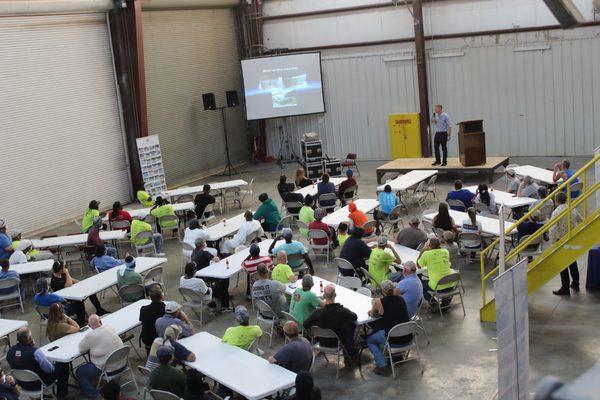 Explore Industries presentation inside our factory with AV support from Stafford Lighting & Sound.