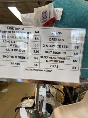 Prices at Hinds