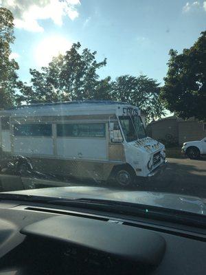 This is the classic Rubio's Mexican Food truck parked on Washington Street in Winona.