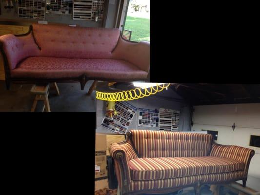 Sofa before and after.