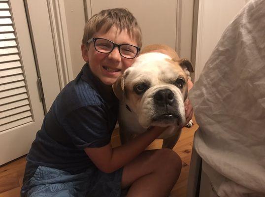 My son Logan and "his dog" Chopsley.