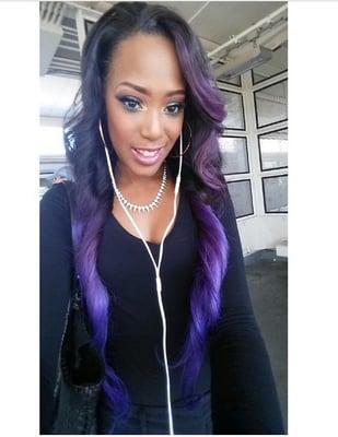 Sew in with purple color