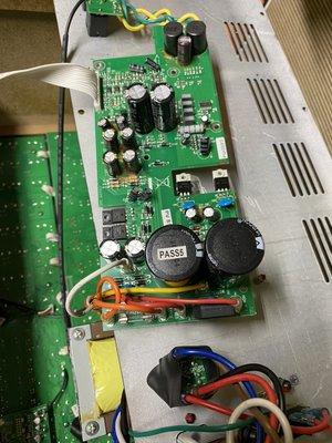 Power supply board in a Peavey PA head.