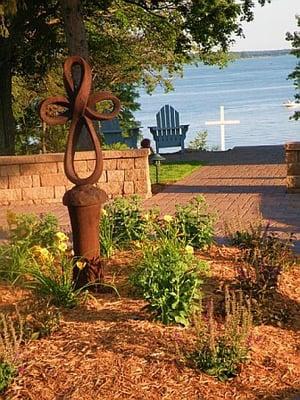 Prayer garden with lake view