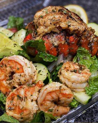 Grilled Lobster & Prawn Salad