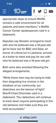 Channel 10 news human trafficker, Jay sax, Kona, ice Lakeland