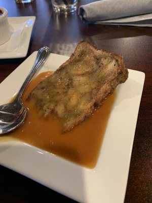 Bread pudding with caramel sauce