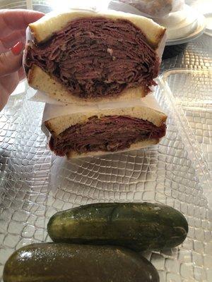 Hot pastrami sandwich