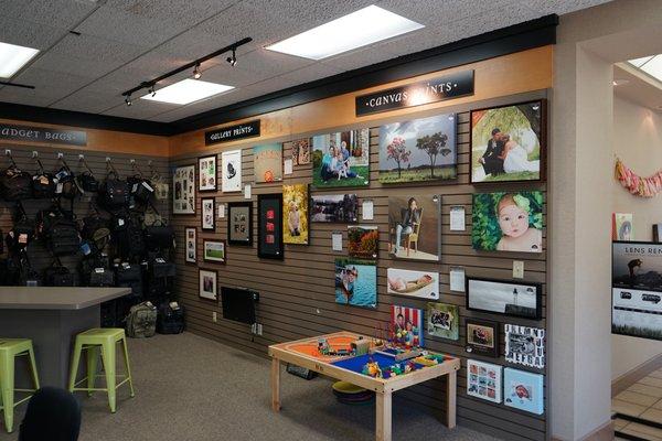 The wall display inside Harold's Photo Experts.