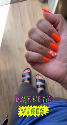 Dip manicure with pedicure