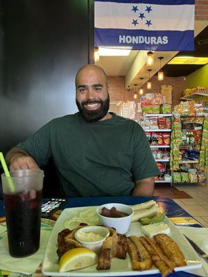 Breakfast plate with Jamaica drink