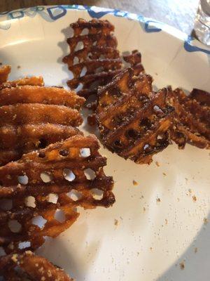 Some brunt crusty sweet potato fries