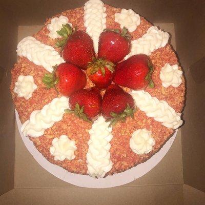 Strawberry Crunch Layer Cake