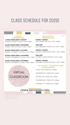 Check out our class schedule for 2020. All virtual!