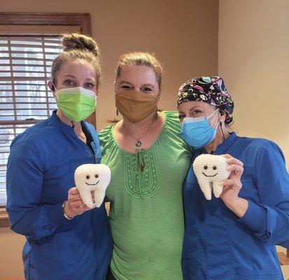 Thank you Shalane for making us these adorable crocheted teeth!