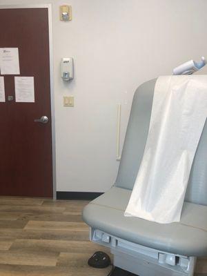 Exam chair in patient room