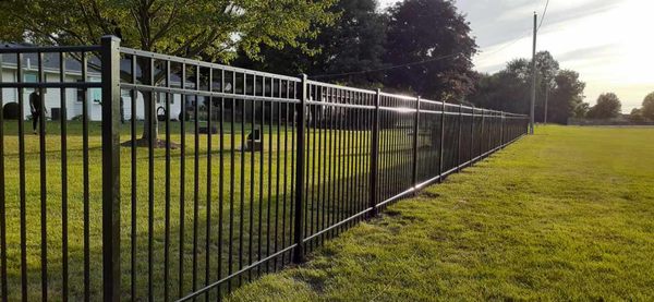 3 rail satin black aluminum fence