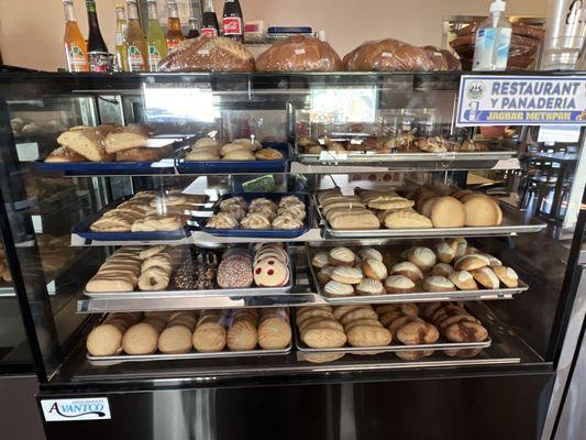 pan de muerto and glass drinks