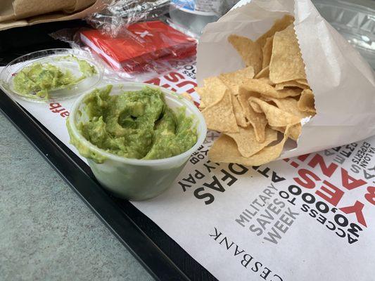 Side of guacamole and chips $4.95