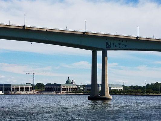 View of the Naval Academy from the Severn River.