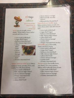 Menu Front