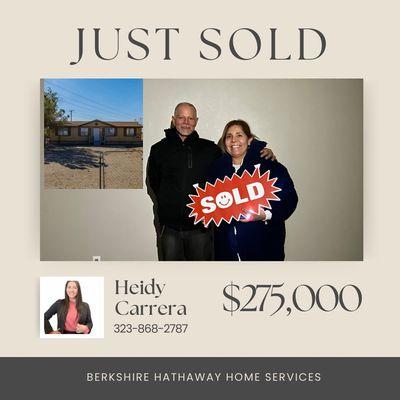 Sold!!! Thank you Marisol and Raul for allowing me to be part of your home buying dream!!