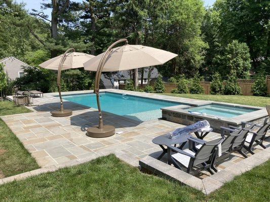 Beautiful flagstone work and pool design