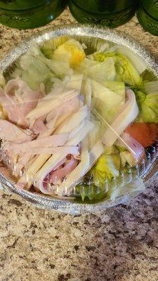 Mega turkey, ham & provolone, but where are the hard boiled eggs and tomatoes in this Chef's salad?