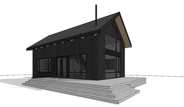 Alaska cabin study rendering