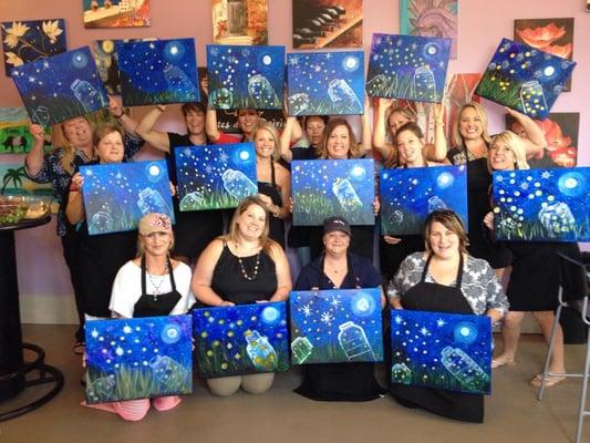 This painting with fireflies was a big hit!