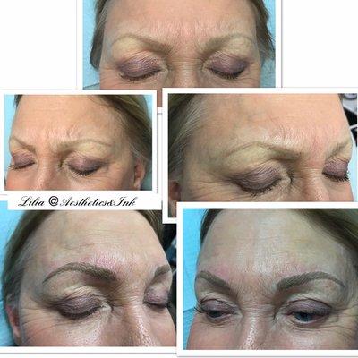 Micro blading brows procedure