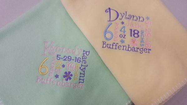 Custom Embroidered Baby Blankets