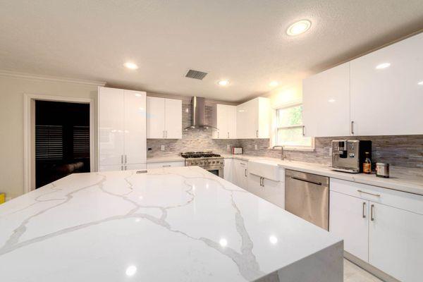 Countertops complete any sleek kitchen cabinet look!